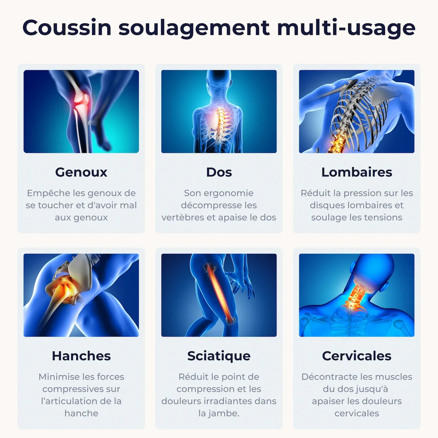 Coussin Orthopédique Genoux Cellsius - Le secret d'un sommeil sans douleur